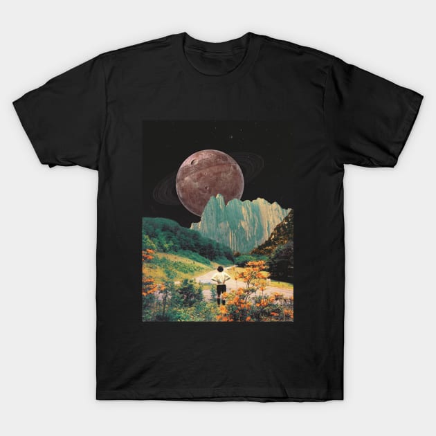Journey Views - Retro Futurism, Vintage Sci-Fi, Space Collage T-Shirt by jessgaspar